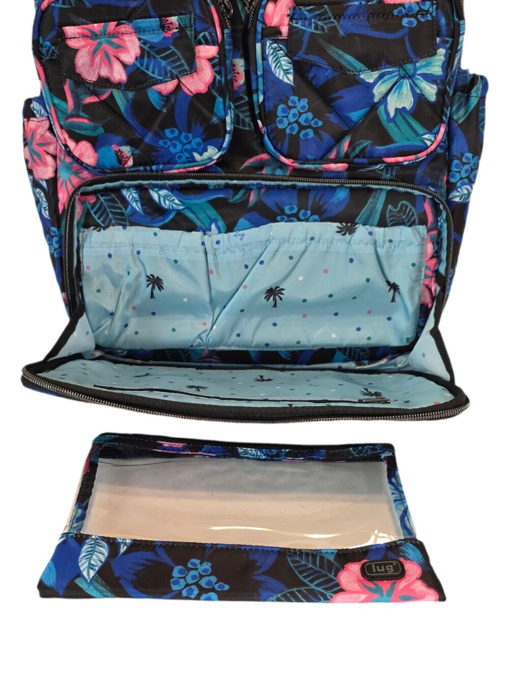 Lug Puddle Jumper Backpack - Black with Pink & Blues Floral - NWT - Picture 9 of 12